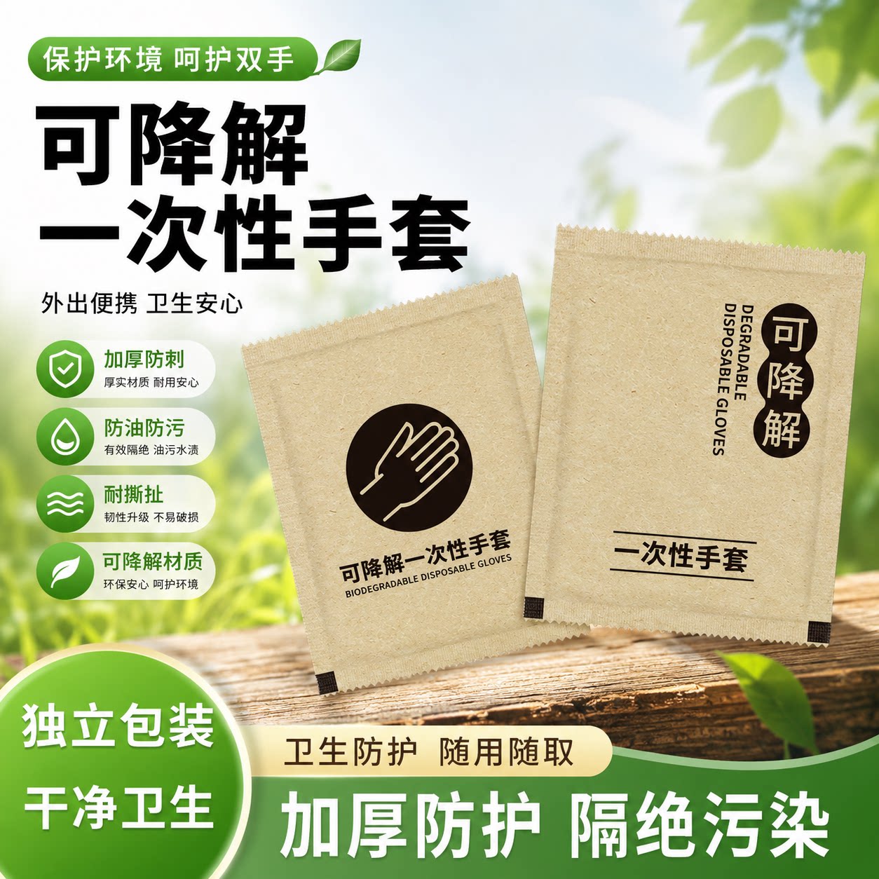 一次性手套可降解独包小包商用