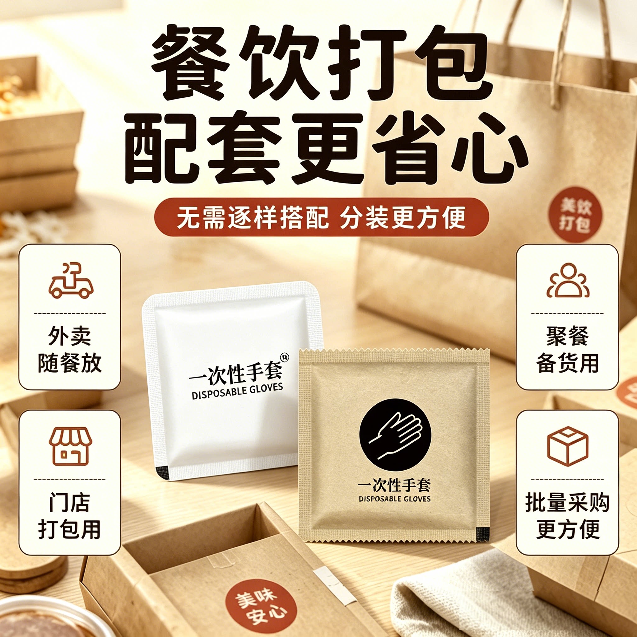一次性手套定制logo餐饮外卖商用