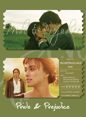 傲慢与偏见电影票根卡片装饰礼物纪念周边手帐自制书签周边胶片