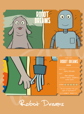 机器人之梦电影票根卡片装饰礼物纪念周边手帐自制书签周边胶片