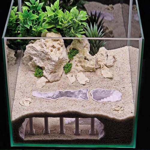 外贸Natural Tunnel  Pleco Cave罗马柱异形水族馆饰砾石隧道洞穴