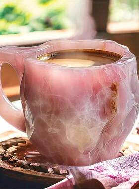 跨境新品Mineral Crystal Coffee Mugs 矿物水晶咖啡树脂杯