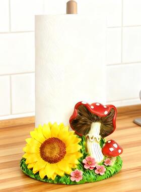 跨境亚马逊树脂厨房纸巾架奇幻向日葵蘑菇设计田园风台面收纳摆件