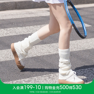 白色堆堆袜套女秋季 腿套中筒袜运动长袜小腿袜网球羽毛球白袜夏季