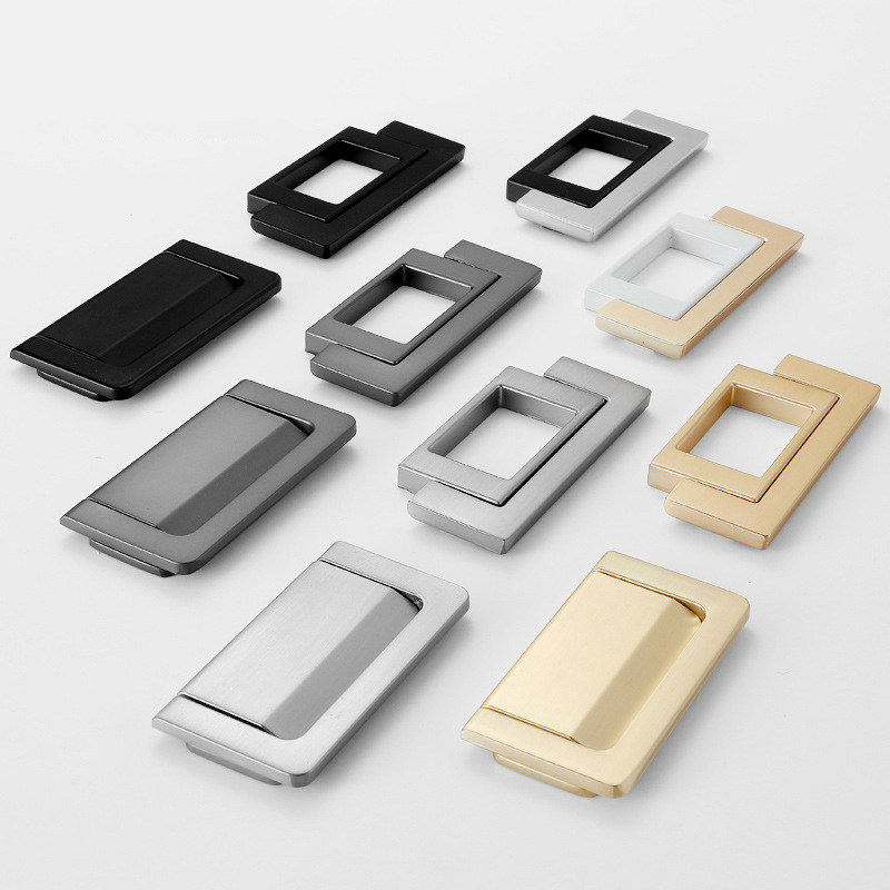 暗拉手暗扣现代简约衣柜内隐形抽屉把手暗装暗藏拉手铜色黑色