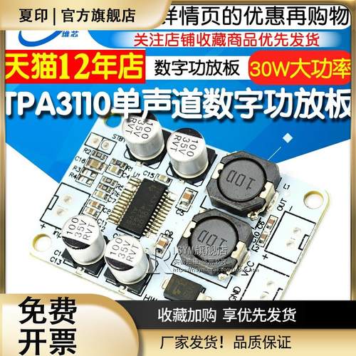 TPA3110功放模块 PBTL单声道数字功放板30W 功放板模块 diy 音箱