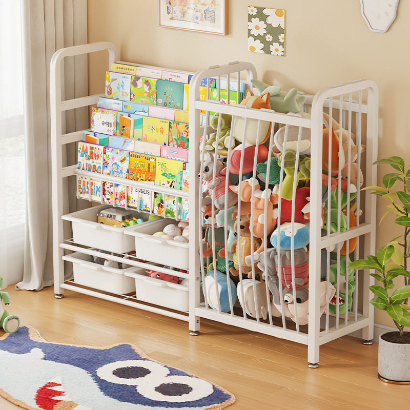 儿童书架绘本架书本玩具收纳架一体简易家用置物架落地宝宝阅读架,收纳整理,书桌收纳置物架,淘宝优惠券,粉丝福利购,淘宝优惠卷