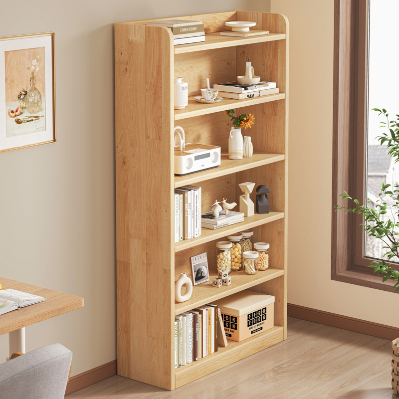 实木书架一体靠墙收纳柜