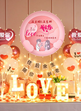 纪念日浪漫惊喜装饰场景布置表白求婚浪漫气球海报套餐背景墙