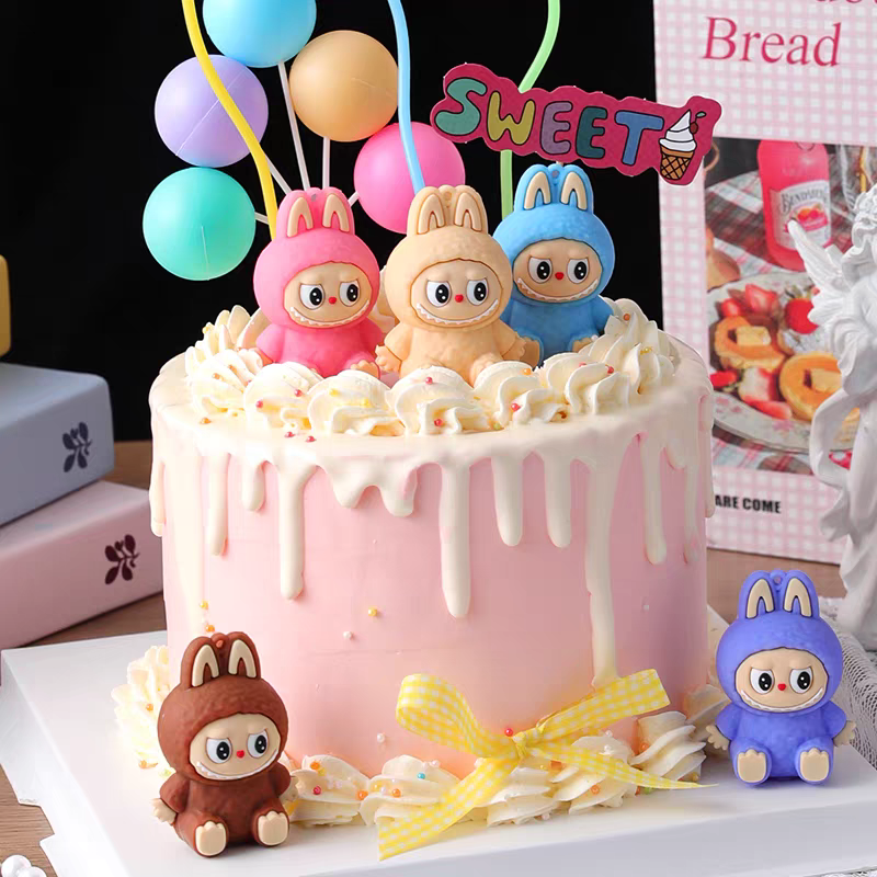 网红拉布布bubu蛋糕装饰摆件卡通彩色小兔子儿童生日派对装扮插件,节庆用品/礼品,节日装扮用品,淘宝优惠券,粉丝福利购,淘宝优惠卷