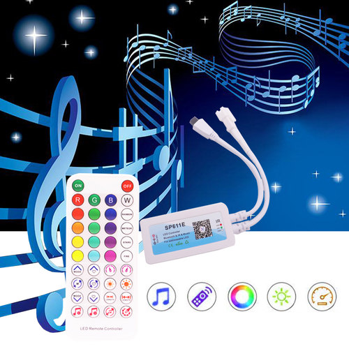 SP611E 幻彩灯带音乐控制器 LED全彩灯条分组控制手机蓝牙APP遥控