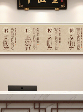 君臣佐使装饰画中医院中药房药店