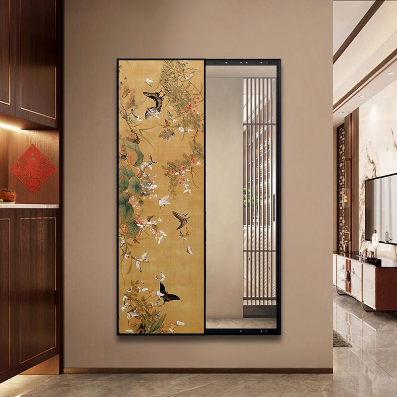 蝴蝶镜子全身镜隐藏式