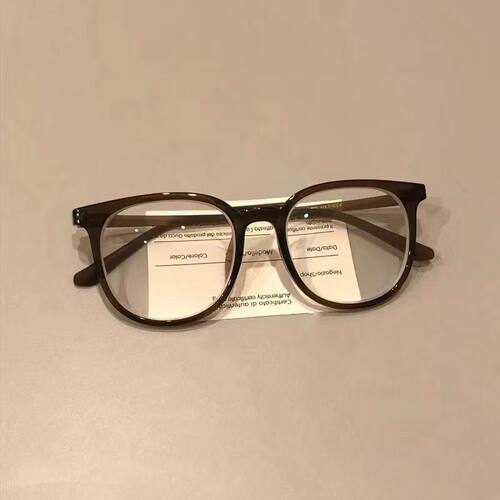 高级显白栗子棕近视眼镜女ins高颜值可配度数女防蓝光平光镜超轻