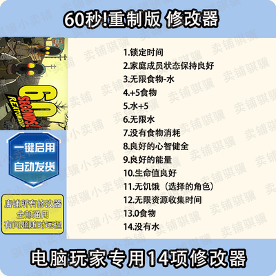 60秒重制版修改器60 Seconds! Reatom辅助60秒重制版科技PC单机