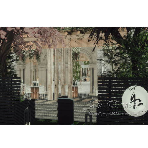 模拟人生4CC房屋mod|Manami|可经营餐厅一套带家具|20x20|#372