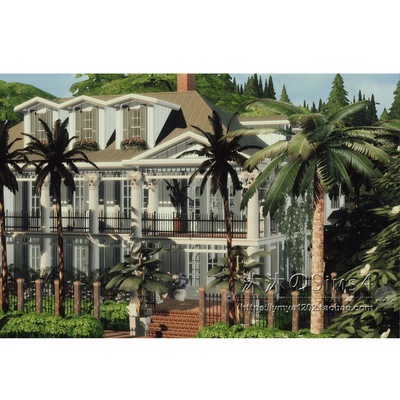 模拟人生4CC房屋mod|Garden|3卧3卫|住宅一套带家具|50x50| #165