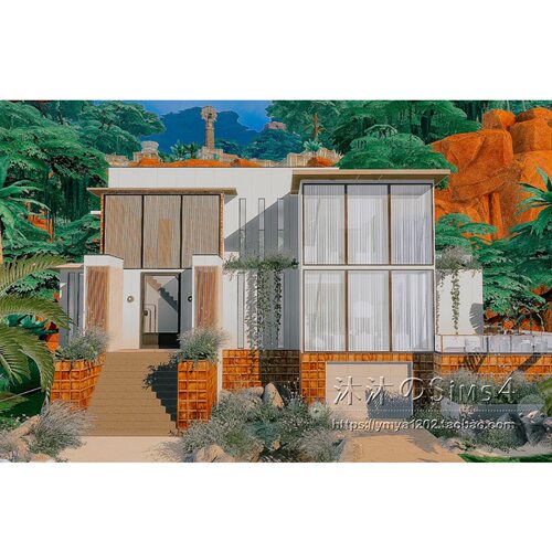 模拟人生4CC房屋mod|Villa|2卧3卫|度假租赁一套带家具30x30|#421