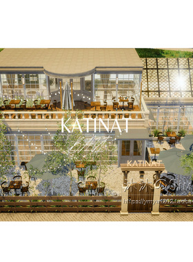模拟人生4CC房屋mod|Katina|咖啡店一套带家具|30x20|#488