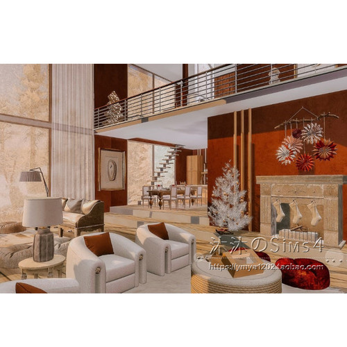 模拟人生4CC房屋mod|栗子炉|2卧2卫|住宅一套带家具|20x20|#532