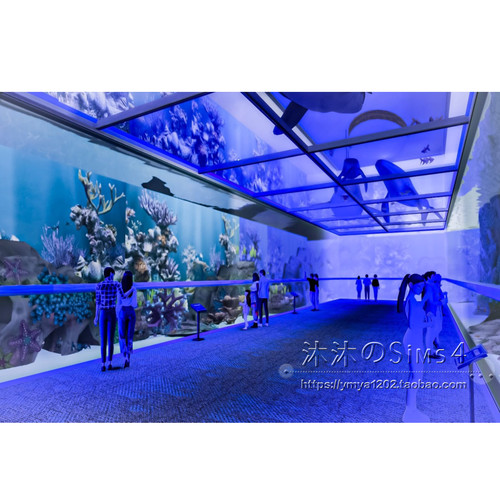 模拟人生4CC房屋mod|水族馆&咖啡厅|温登堡一套带家具|64x64|#326