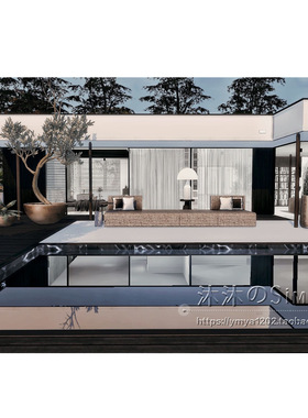 模拟人生4CC房屋mod|现代公寓|2卧2卫|住宅一套带家具|50x40|#480