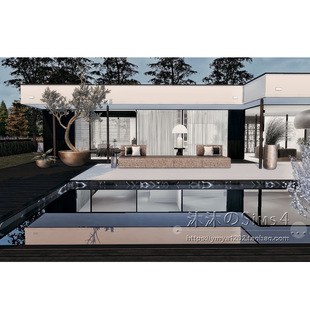 模拟人生4CC房屋mod|现代公寓|2卧2卫|住宅一套带家具|50x40|#480