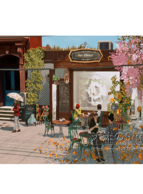 模拟人生4CC房屋mod|AmourCafe|咖啡厅一套带豪华家具|40x30|#577