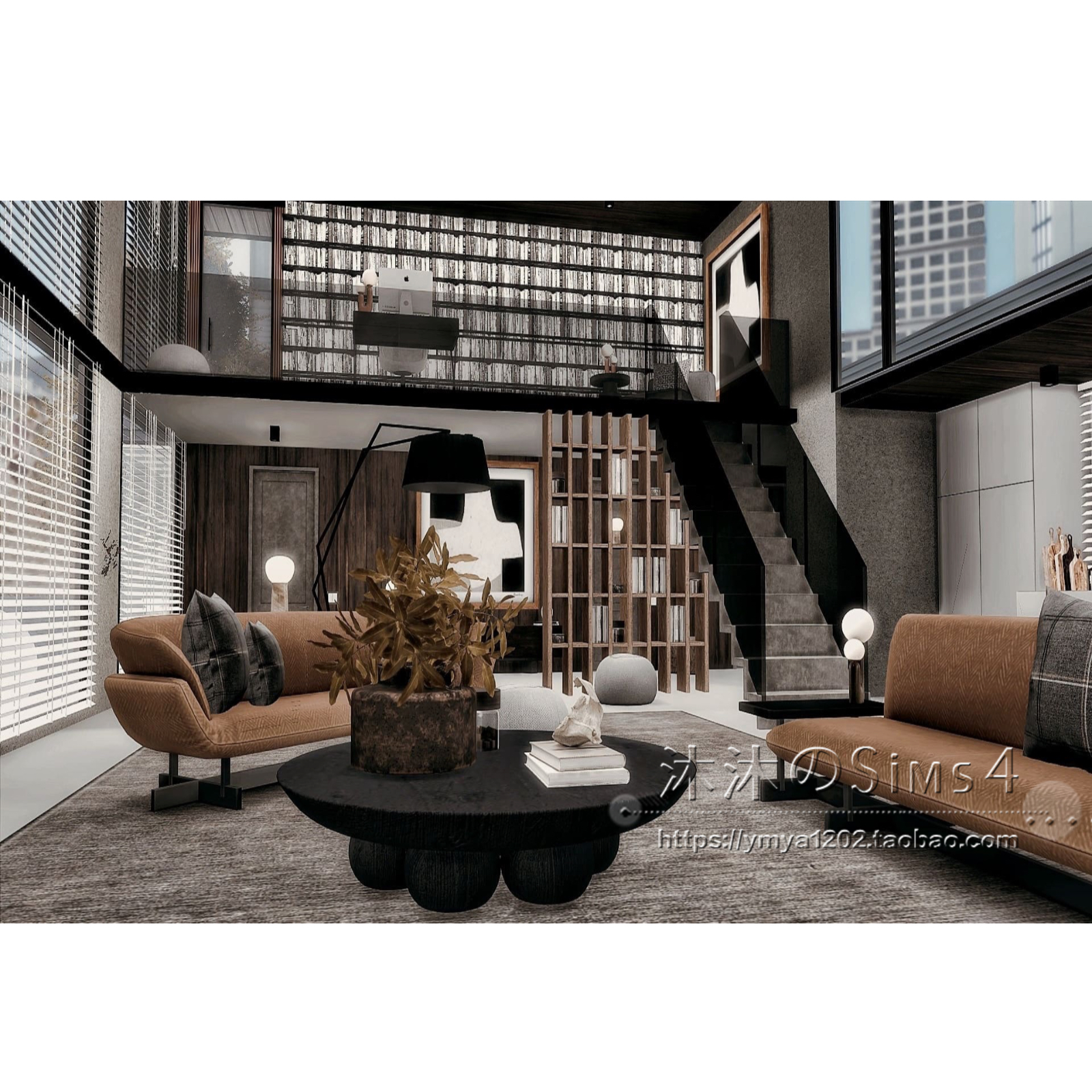 模拟人生4CC房屋mod|三米舒诺喷泉景观公寓一套带家具|30x20|#537