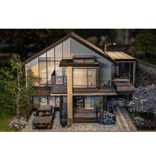 模拟人生4CC房屋mod|Larch|3卧2卫|住宅一套带豪华家具20x15|#560