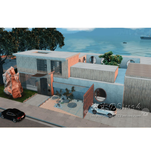 模拟人生4CC房屋mod|ChiJap|1卧2卫|住宅一套带家具|50x40|#237