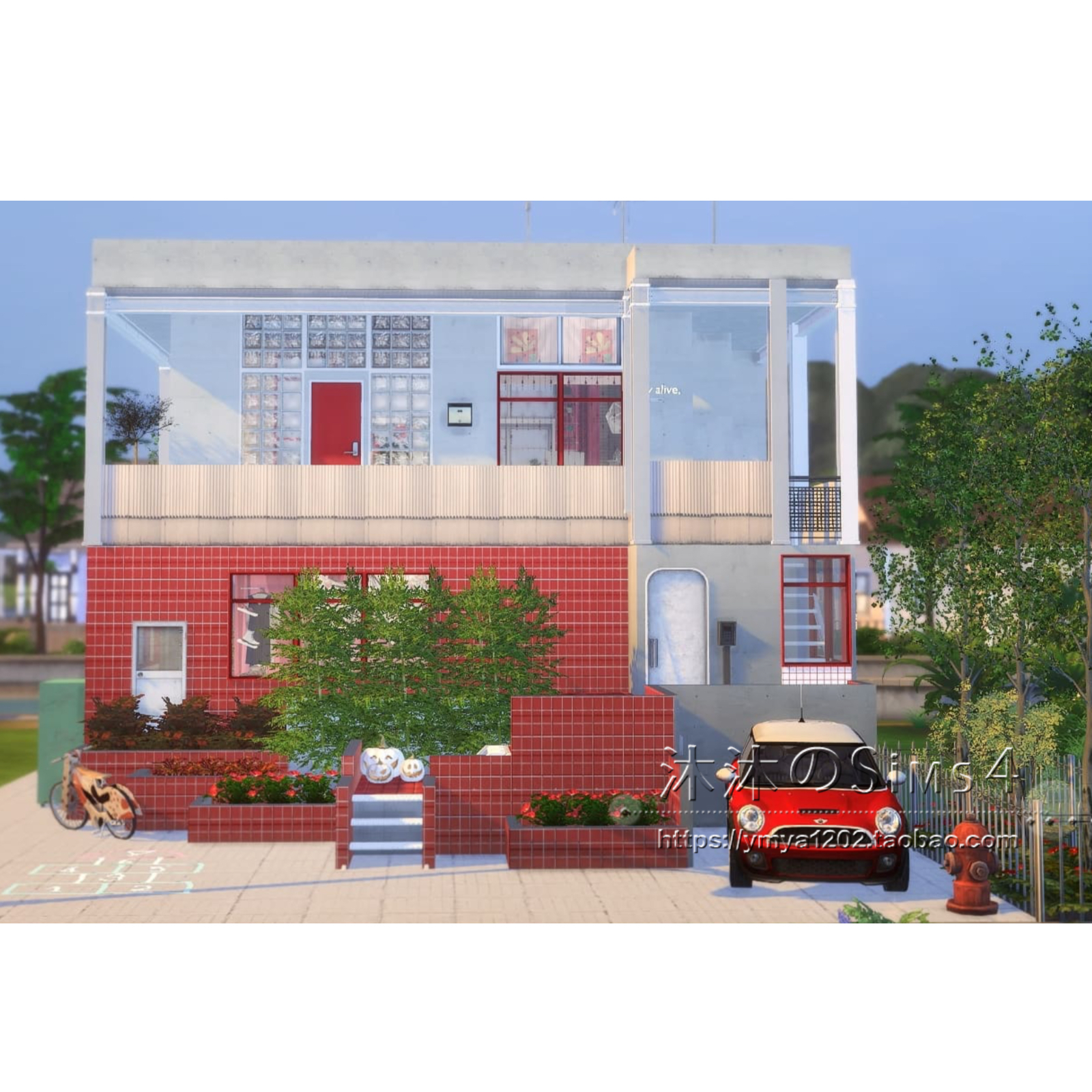 模拟人生4CC房屋mod|Sophie|1卧2卫|单人住宅一套家具|20x15|#361