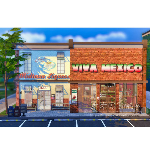 模拟人生4CC房屋mod|啤酒零售&Mexico餐厅|一套带家具|30x20|#202