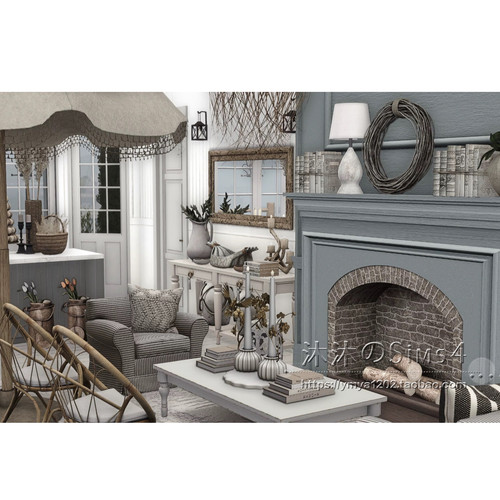 模拟人生4CC房屋mod|Aerin Lauder|1卧3卫|住宅带家具|20x20|#374