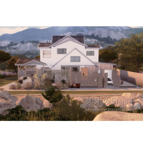 模拟人生4CC房屋mod|田野小屋|2卧2卫|住宅一套带家具|30x20|#193