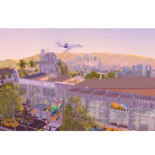 模拟人生4CC房屋mod|Airport|机场拍照场地一套带家具|64x64|#297