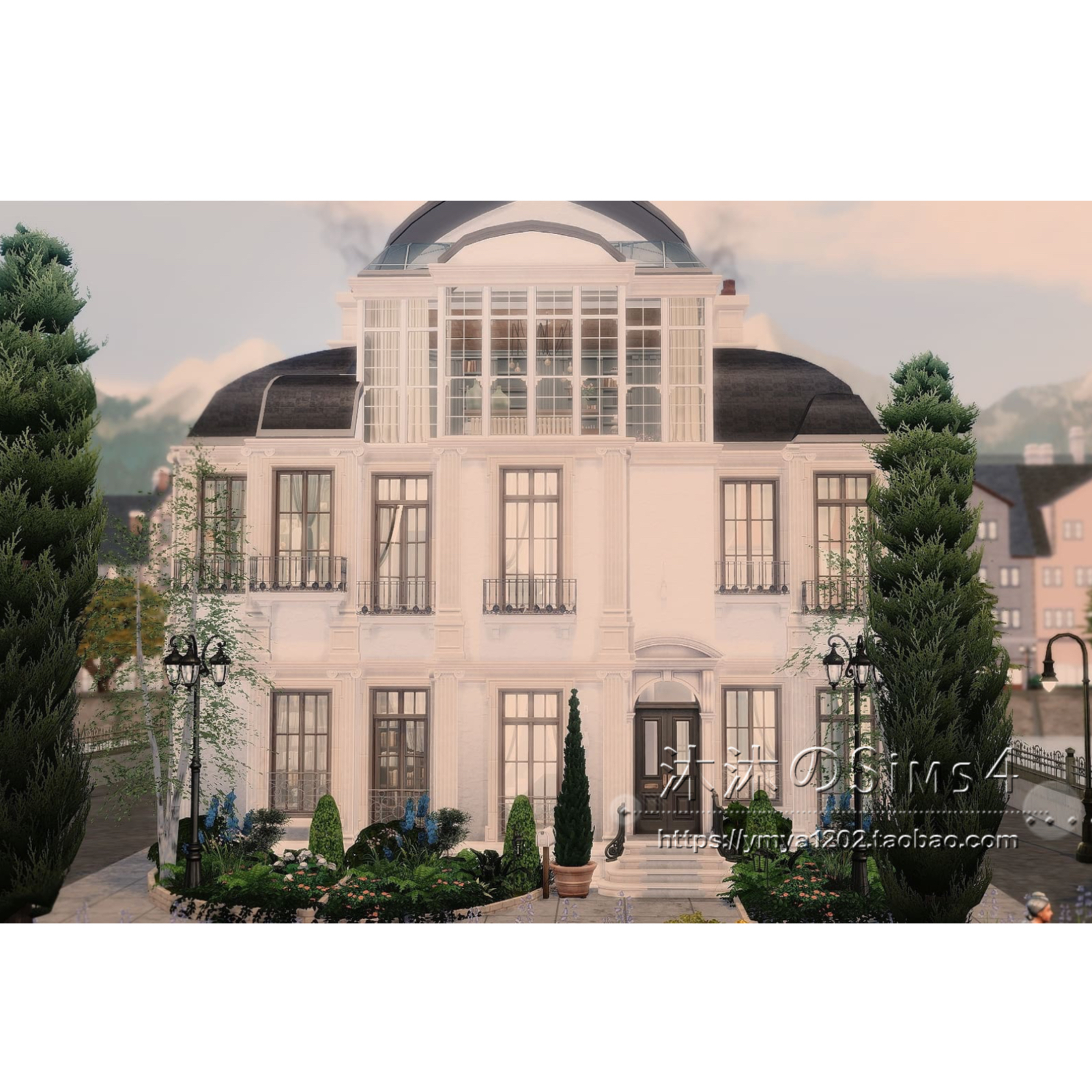 模拟人生4CC房屋mod|Parisien|3卧2卫|住宅一套带家具|30x20|#378