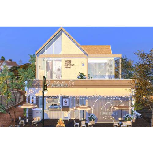 模拟人生4CC房屋mod|珍珠奶茶店|二手奶茶衣物店一套|20x15|#135