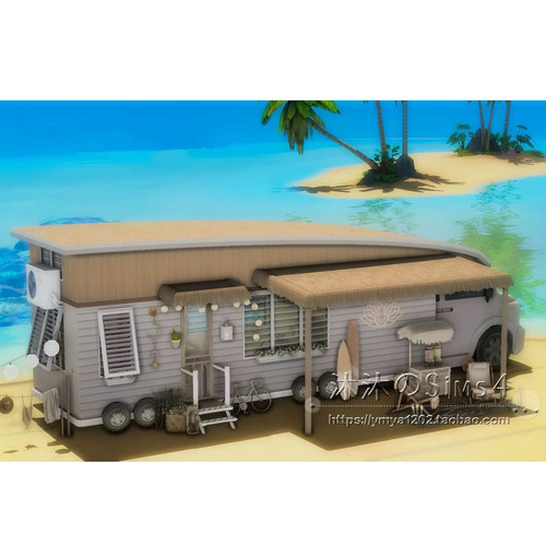 模拟人生4CC房屋mod|海滩房车|索拉尼住宅一套带家具|40x30| #252