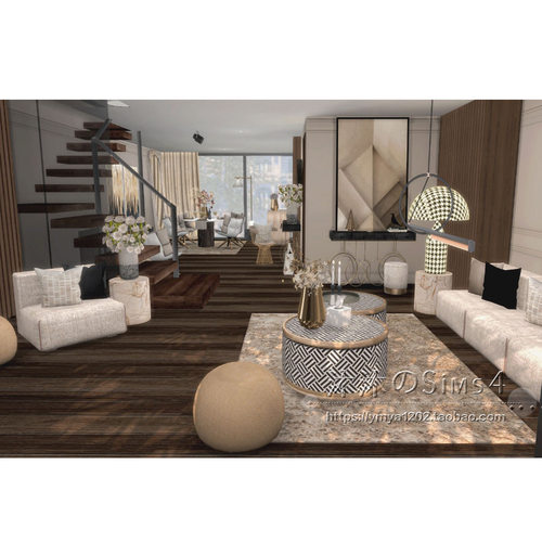 模拟人生4CC房屋mod|TripleI6卧6卫出租住宅一套带家具50x40|#500