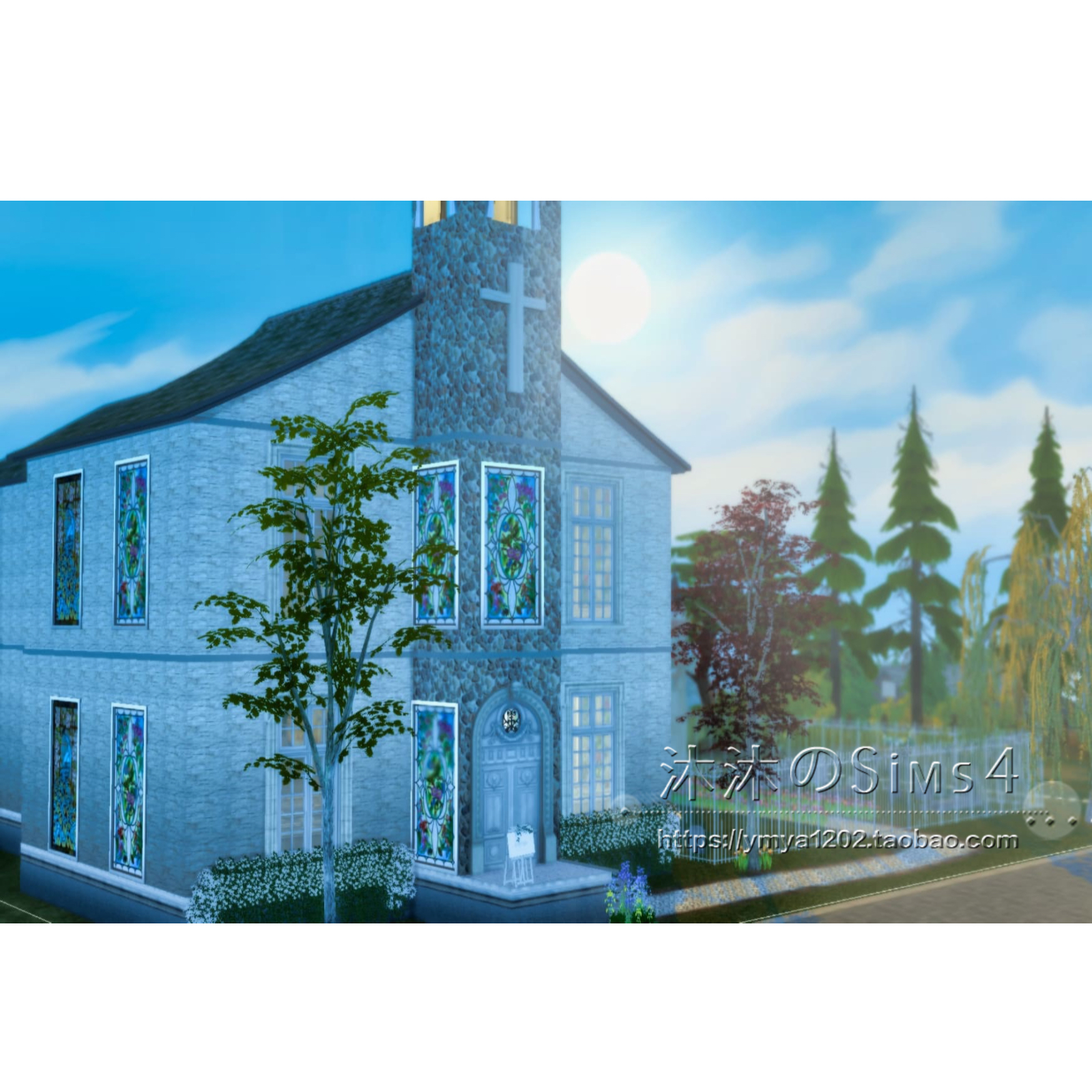 模拟人生4CC房屋mod|祷告教堂|礼拜剧场地|一套带家具|40x30|#144