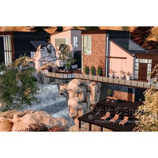 模拟人生4CC房屋mod|太阳谷顶豪宅|5卧5卫|住宅带家具|64x64|#327