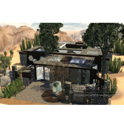 模拟人生4CC房屋mod|Limitless|2卧1卫|绿洲住宅带家具50x50|#269