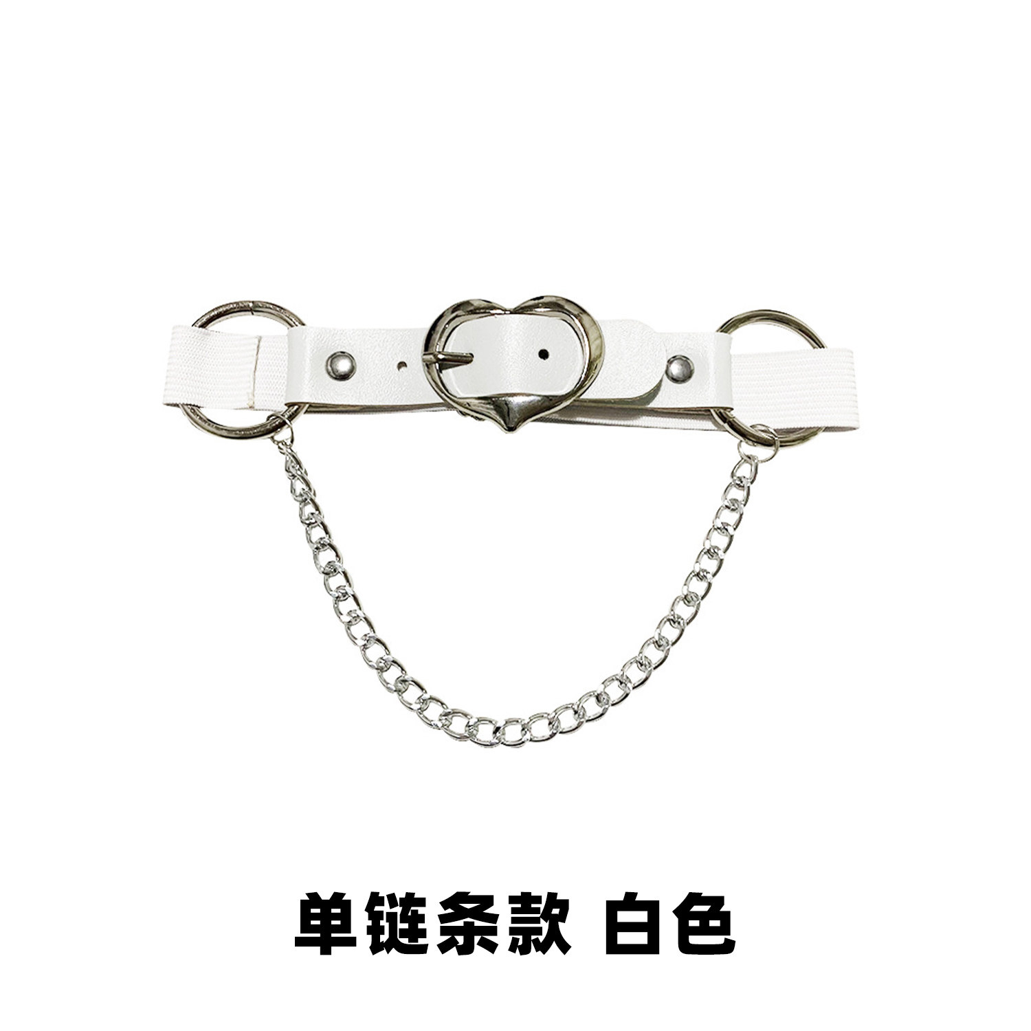 JK 다리 링 벨트 여성 섹시한 허벅지 링 체인 사랑 고양이 머리 펑크 다크 리벳 스트랩 다리 가터 벨트