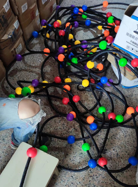 儿童秋千配件攀爬绳制作多人绳子手抓球户外软绳宝宝训练统感玩具