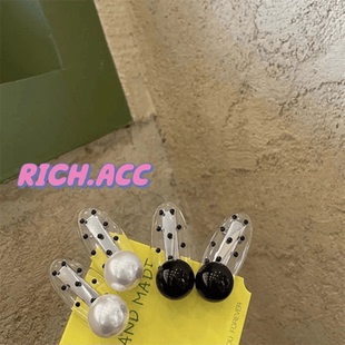 ins新款清透波点高颜值发夹甜美可爱小众刘海侧边夹气质发饰头饰