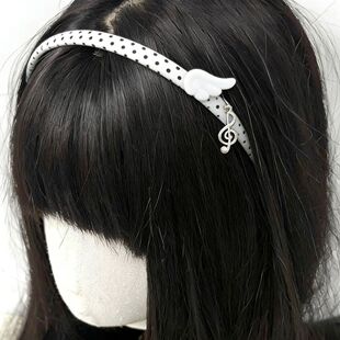 自制原创古早翅膀音符波点1cm发箍可爱少女头饰lolita头箍发饰