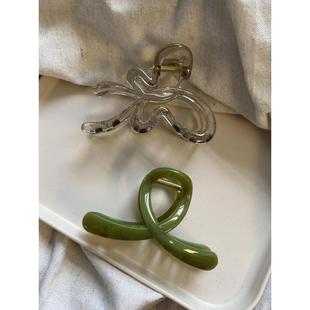 高级感果冻色蝴蝶发夹后脑勺气质简约发抓夹镂空鲨鱼夹子发卡发饰