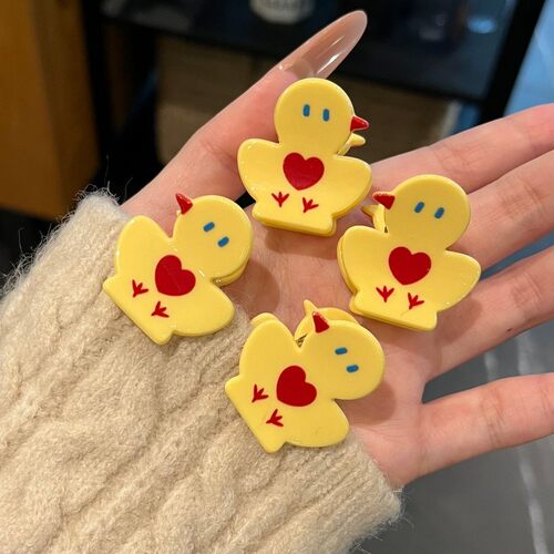 可爱古早黄色小鸡抓夹高颜值卡通