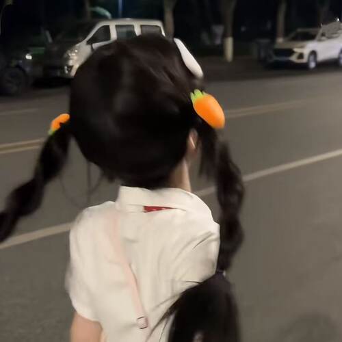 可爱毛绒胡萝卜发圈萌宅少女发饰二次元甜妹卡通学生萝莉双马尾